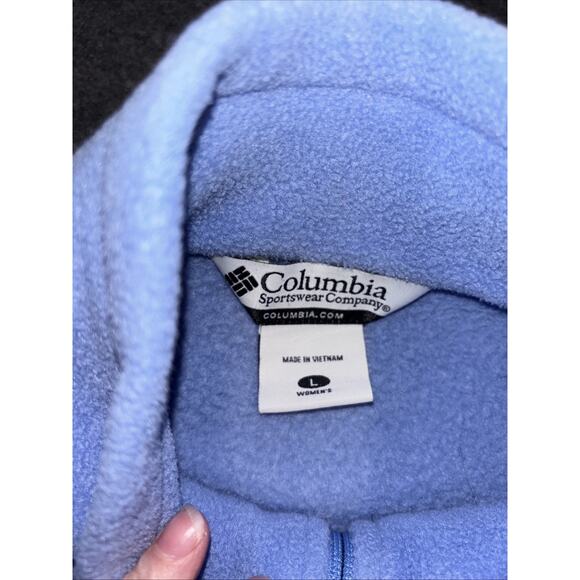 Lands End Women's Anyweather Fleece Anti Static Full Zip Jacket In Blue Size: L - Picture 4 of 9